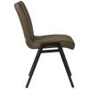 3eetkamerstoel matz army microvezel zwart metaal 50x60x86 cm zijkant