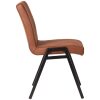 3eetkamerstoel matz cognac microvezel zwart metaal 50x60x86 cm zijkant