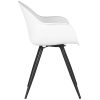 4eetkamerstoel luca wit pp zwart metaal 58x54x85 cm zijkant 4eetkamerstoel luca wit pp zwart metaal 58x54x85 cm zijkant