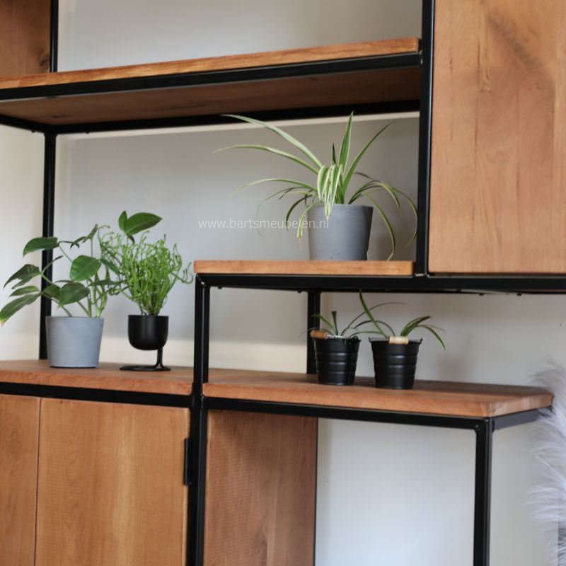 Moderne kast eikenhout en staal - Morning wood