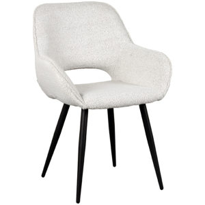 Eetkamerstoel_Fer_58x57x87_Cm boucle stof zwarte poten