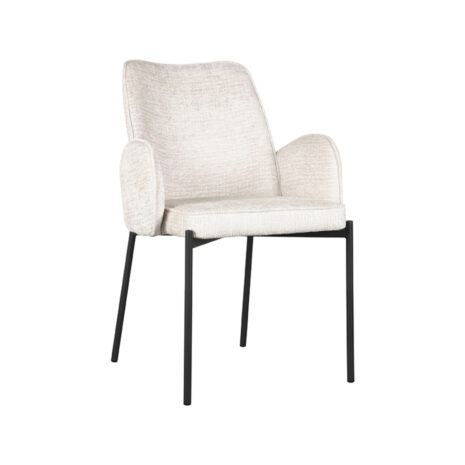 0Eetkamerstoel Joni 55x60x86 Cm Creme Elegance Perspectief