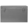 1opbergkist vintage antiek grijs metaal 30x15x20 cm voorkant