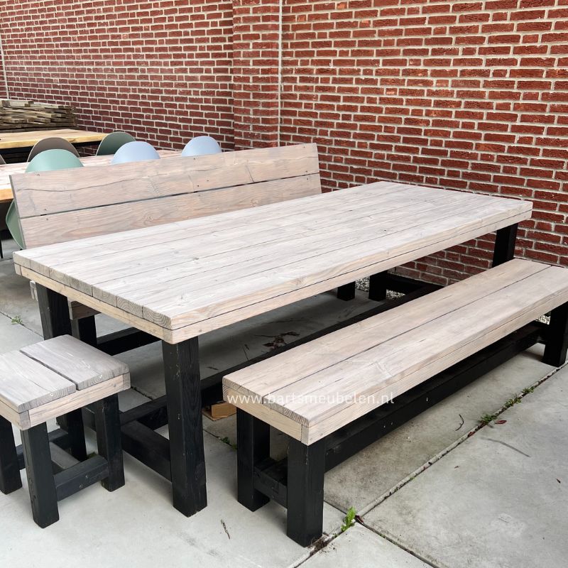 douglas houten tuinset vigo met banken en kruk in de grey olie