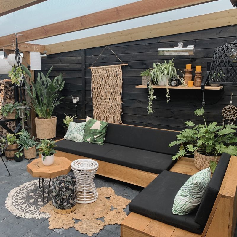 eikenhouten loungebank onder overkapping eikenhouten loungebank onder overkapping