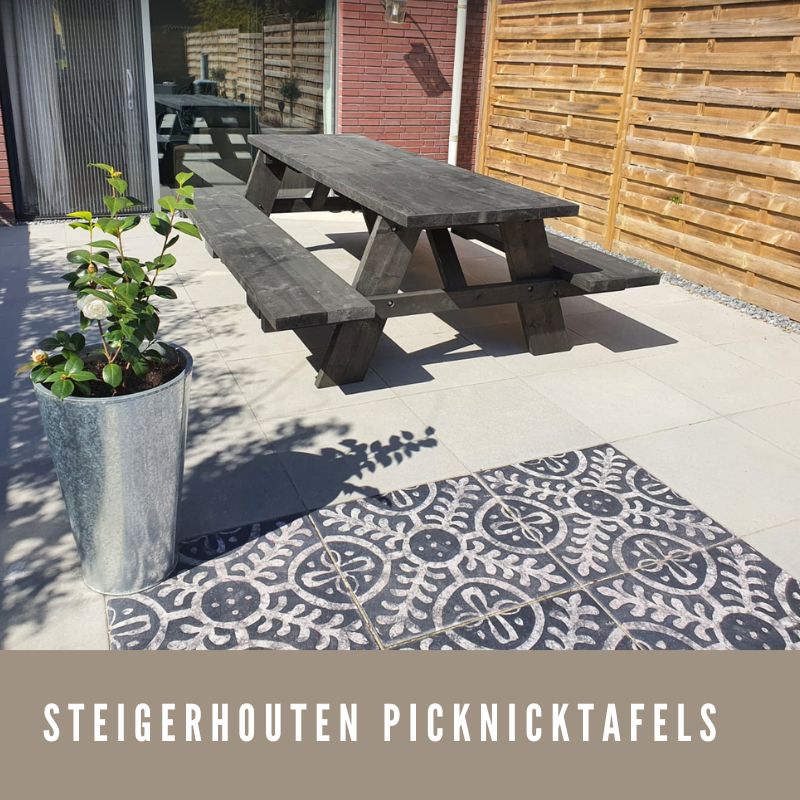 steigerhouten picknicktafels