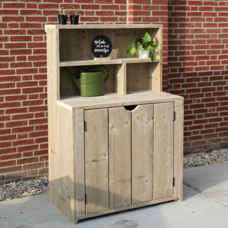 tuinkast van steigerhout belle met deuren onderin