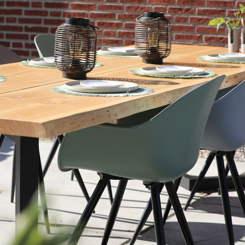 tuintafel houten tuinmeubelen met boomstamblad douglas
