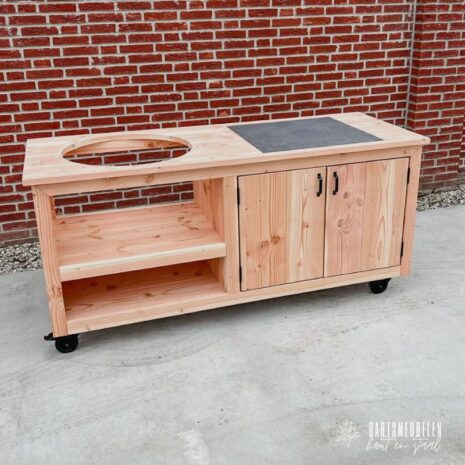 Kamado tafel met tegel douglas 180cm