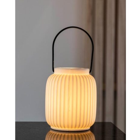 Led lantaarn Ø12X15,5cm wit - Gusta.