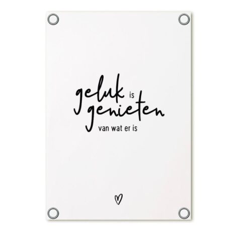 tuinposter zoedt wit- geluk is genieten van wat er is - C2024