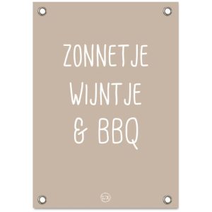tuinposter zonnetje wijntje en bbq