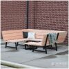 Loungebank U-vormig douglas + stalen frame