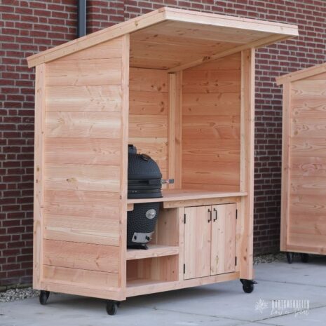 buitenkeuken overkapping milaan met keij kamado