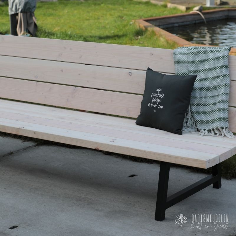 detailfoto hoekbank douglas met stalen frame recht met white-olie