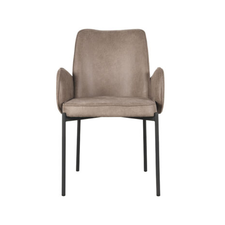 0Eetkamerstoel Joni 55x60x86 Cm Taupe Micro Suede Voorkant
