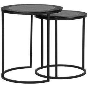 Salontafel Set Pair - Zwart Metaal - 40cm