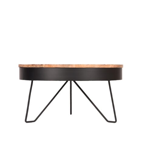 0salontafel saran zwart metaal 80x80x43 cm voorkant 2