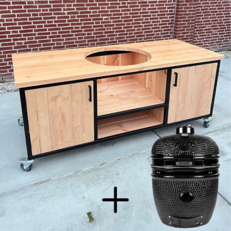 Buitenkeuken industrieel Yakiniku Large Black Edition Kamado Buitenkeuken industrieel + Yakiniku Large Black Edition Kamado