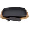 The Bastard Sizzling Plate & Holder Cast Iron 21x28cm