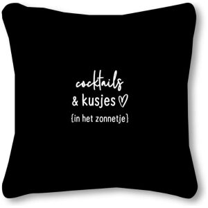Buitenkussen Cocktails en Kusjes zwart 40x40 cm – Zoedt