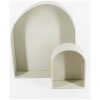 Metalen wandkastje open boog Zandkleurig 2 stuks op foto Metalen wandkastje open boog - Zandkleurig (2 stuks op foto)