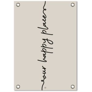 Tuinposter our happy place 59cm x 84cm