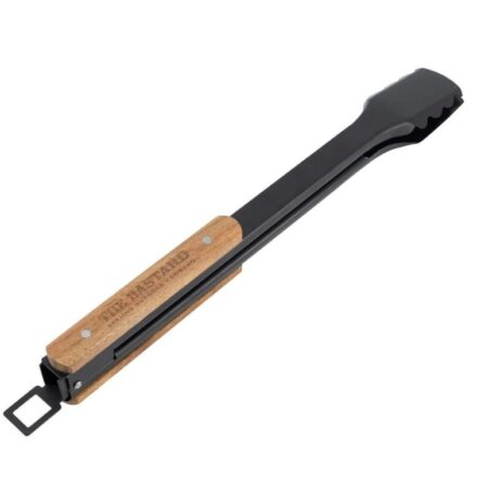 bbq tang zwart met houten handgreep | The Bastard Tongs Pro