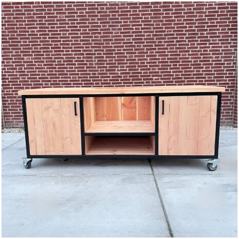 luxe buitenkeuken Douglas industrieel voor de Kamado