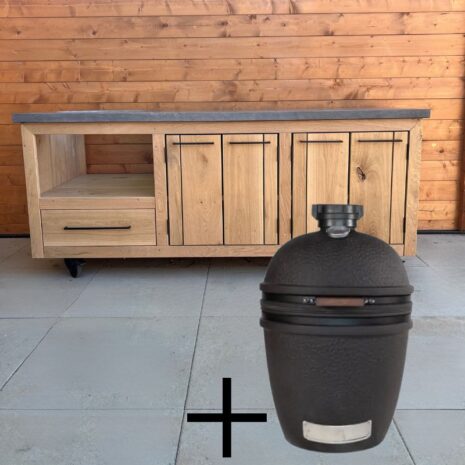 eikenhout buitenkeuken keramisch blad betongrijs met the bastard urban large kamado eikenhout buitenkeuken keramisch blad betongrijs met the bastard urban large kamado