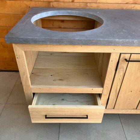 lade eikenhouten buitenkeuken keramische blad