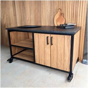 Buitenkeuken Fraké Compact met zwart granieten natuursteenblad