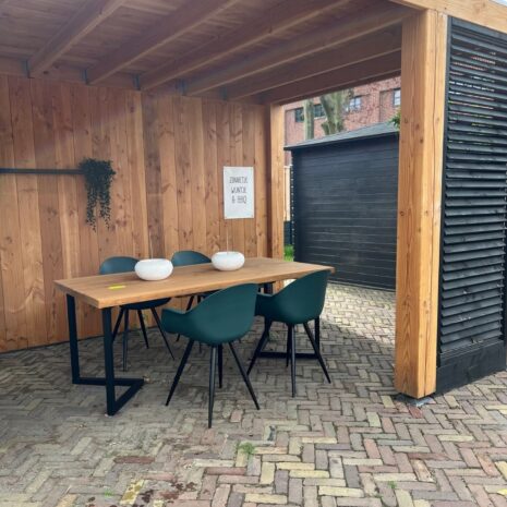 Showmodel tuintafel Douglas met stalen onderstel
