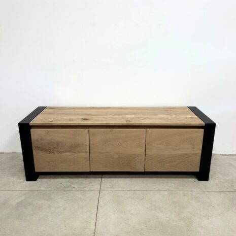 Stalen Tv meubel eikenhout showmeubel