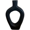 Donut Vaas Zwart Hout Large