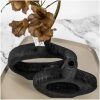 Donut Vaas Zwart Hout Medium voor droogbloemen