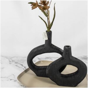 Houten donut vaas Medium droogbloemen Decoratie