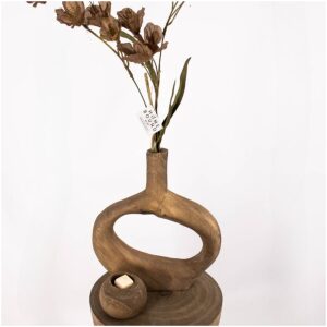 Houten donut vaas medium