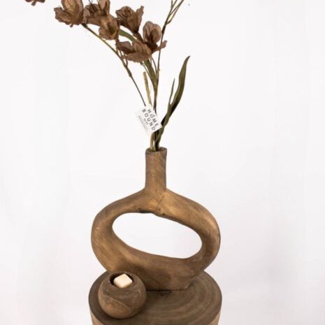 Houten donut vaas medium