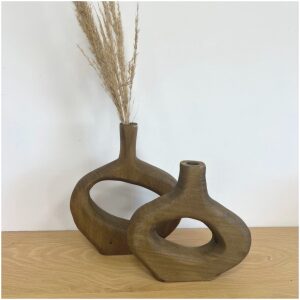 Houten donut vaas small