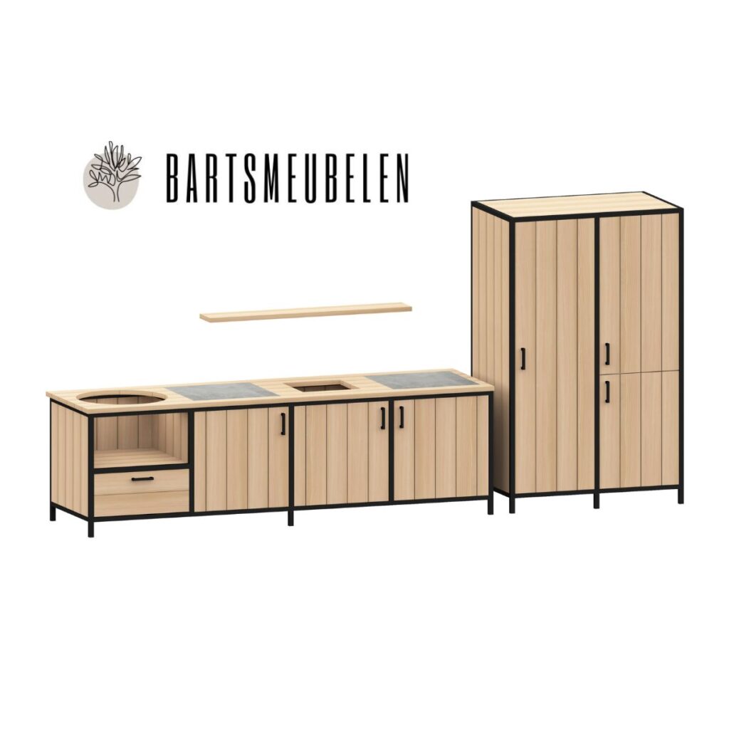 3d tekening maat werk eucalyptus buitenkeuken 2