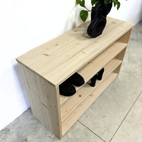 Naturel steigerhout schoenenkast voorraad model