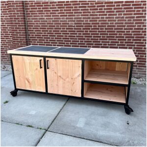 Verrijdbare BBQ werktafel