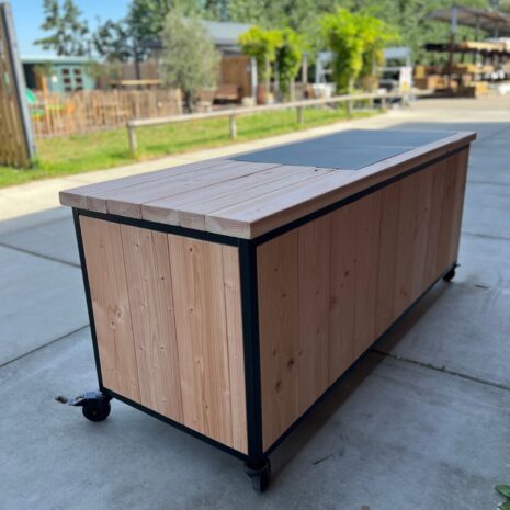 Verrijdbare BBQ werktafel details