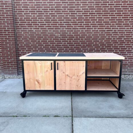 Verrijdbare tuinkast BBQ werktafel