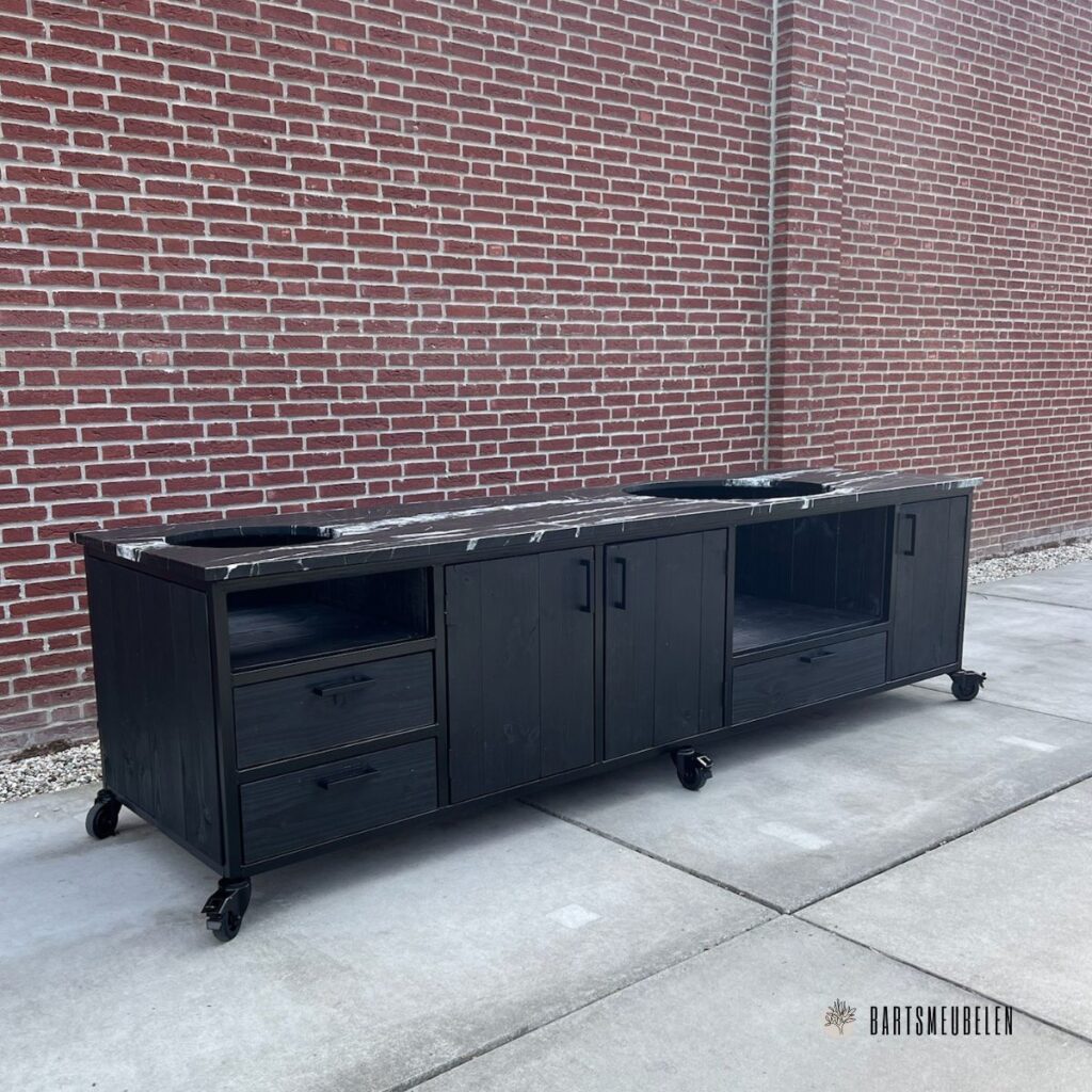 moderne Buitenkeuken Douglas met granieten marmerlook blad