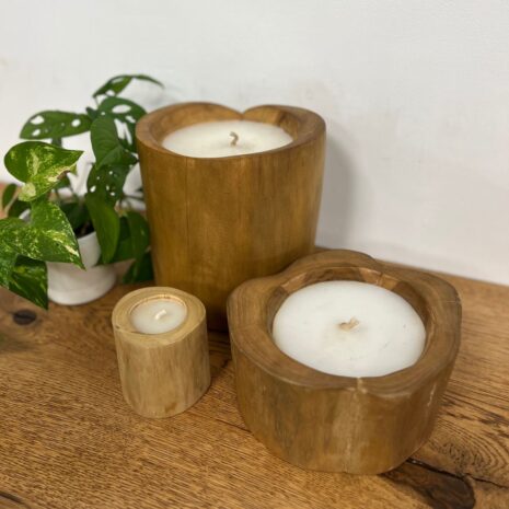 teak Boomstam Kaarsen in verschillende maten