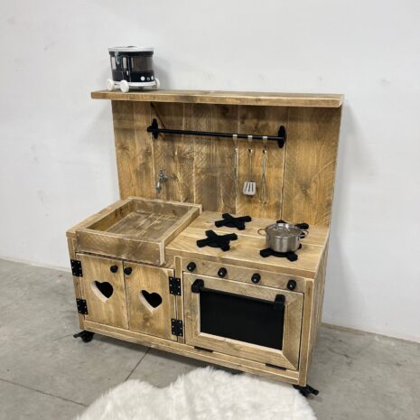 Steigerhouten buitenspeelkeuken 3 voorraadmodel